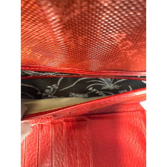 Vintage Red Leather Wallet With Zip Closure - Picture 10 of 13